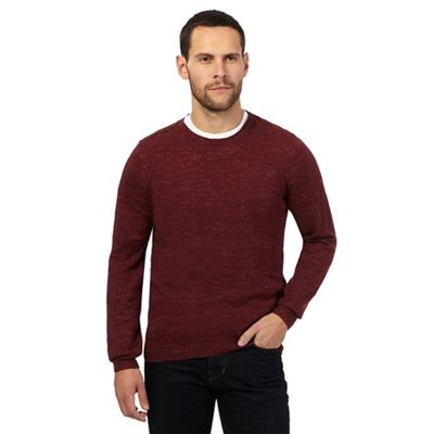 Big and tall red crew neck jumper